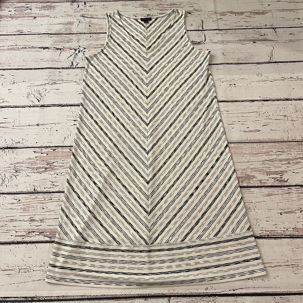 J. Jill Wearever Collection Womens Size Medium White & Black Striped Swing Dress